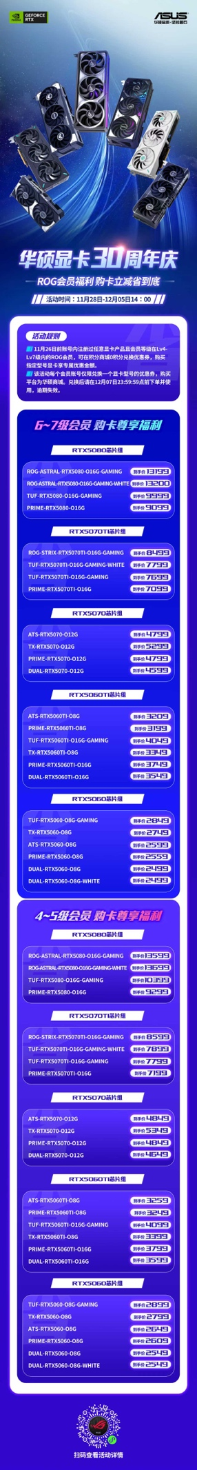 华硕显卡30周年大庆 会员礼遇即刻升级