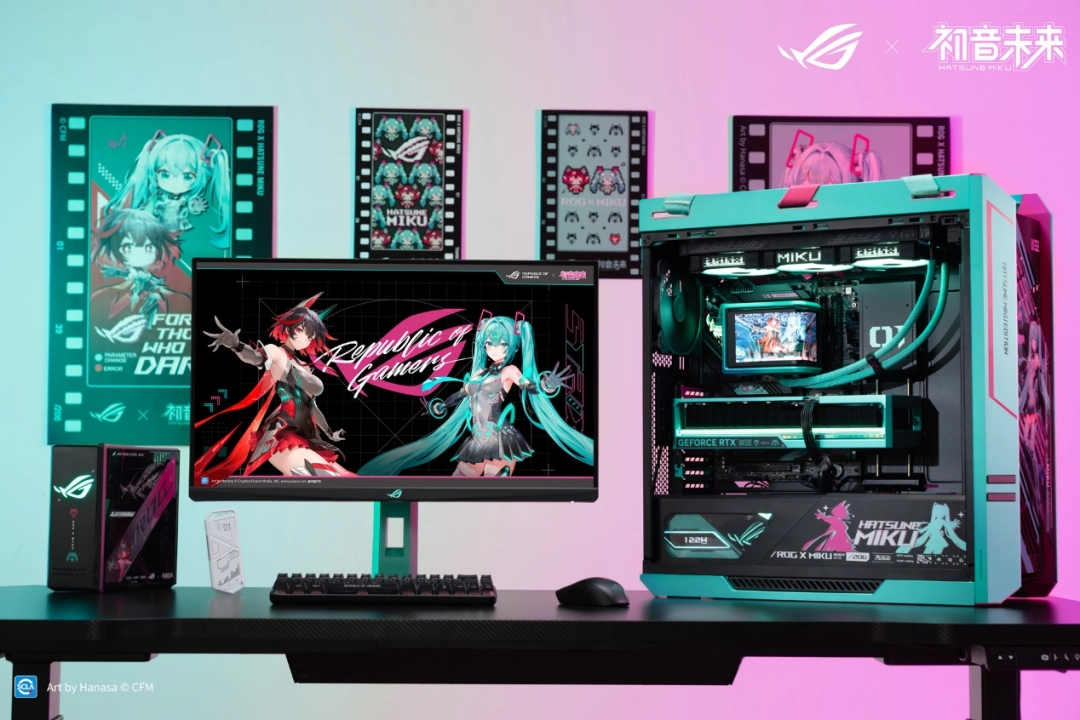 双十二高颜武装！ROG夜神RTX5080 RO姬x初音未来版显卡