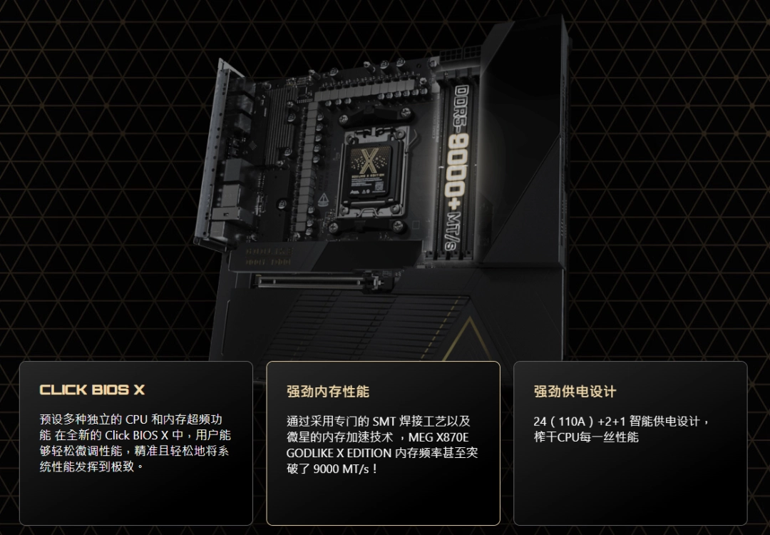 微星发布十周年限定MEG X870E GODLIKE X EDITION超神主板，全球限量1000片