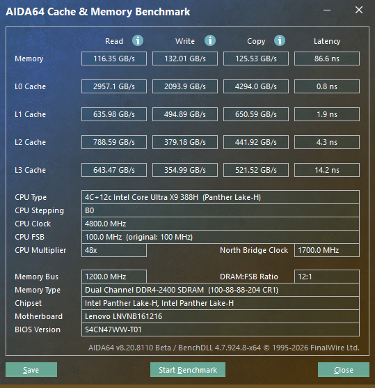 完美轻薄本成了！英特尔第三代酷睿Ultra X9 388H性能首测