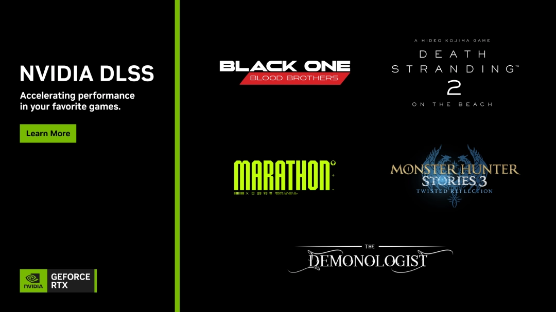 《死亡搁浅2：冥滩之上》《失落星船：马拉松》和《怪物猎人物语 3：命运双龙》支持DLSS