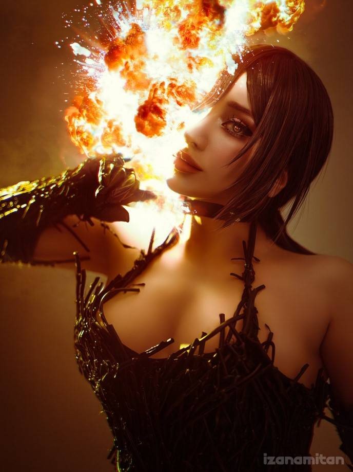 国外美女Cos《电锯人》蕾塞 颜值高身材好很完美